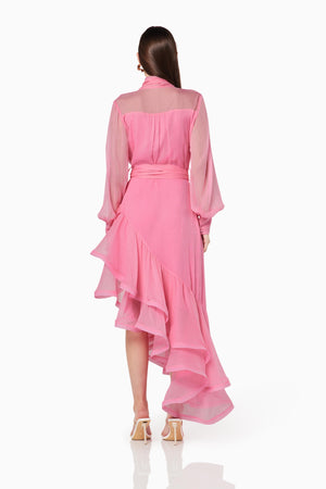 
                  
                    Pink V Neck Gown Dress Hire Perth
                  
                