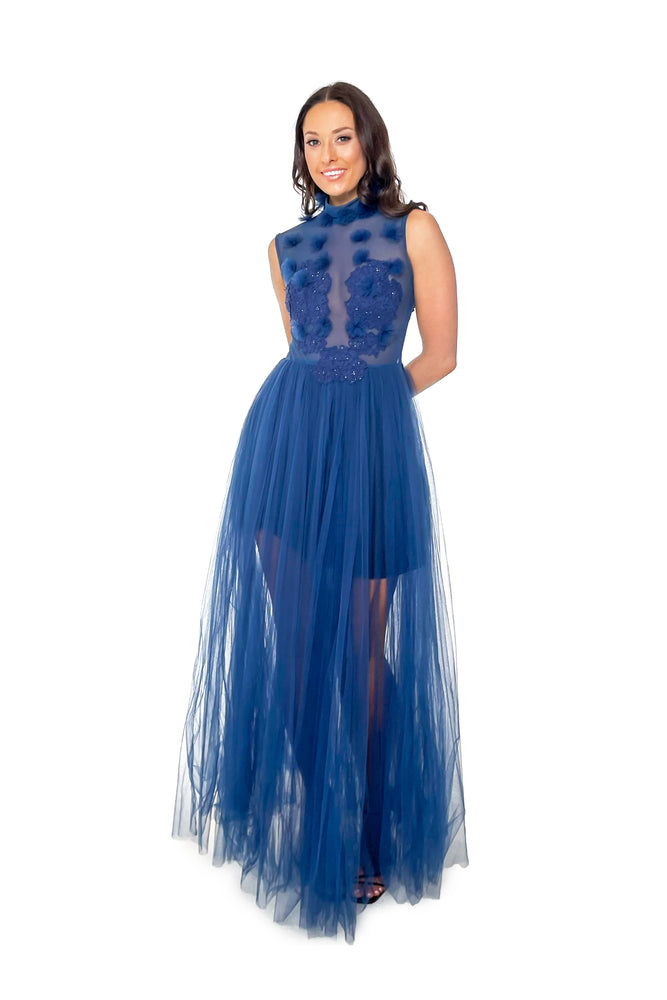 Midnight Blue Dreamer Gown Boutique Dress Hire Perth