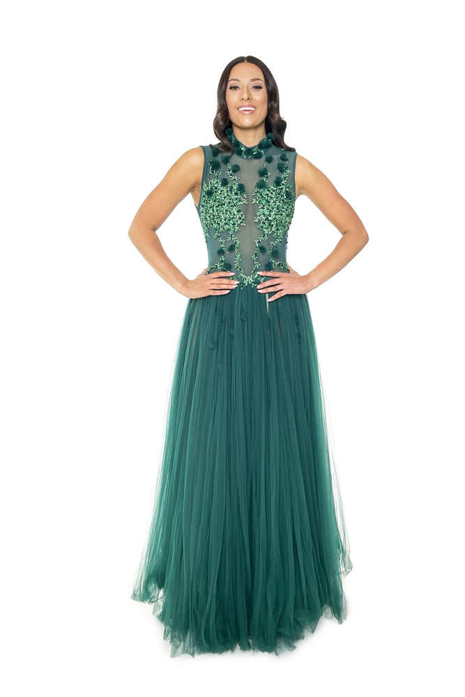 Emerald Swarovski Gown Perth Dress Hire