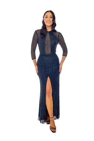 
                  
                    Midnight Blue Beaded Gown Dress Hire Perth
                  
                