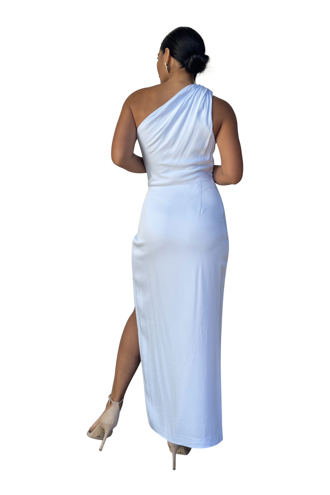 
                  
                    May Draped One Shoulder Gown- Powder Blue
                  
                