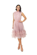 Trapeze Pink Frill Gown Perth Dress Hire