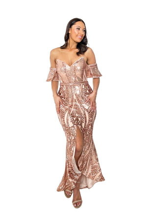 
                  
                    Glamour Rose Gold Gown Perth Dress Hire
                  
                